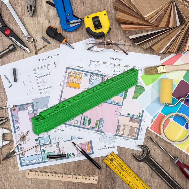 NUOBESTY Folding Ruler Professional Measuring Tool for Carpenters Woodworkers Contractors