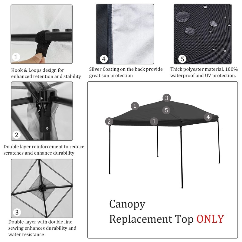 8x8 Canopy Replacement Top, Replacement Canopy Top for 8x8 Pop