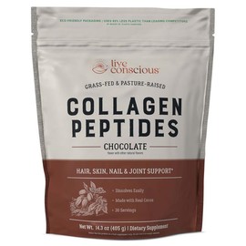 Live Conscious Collagen Peptides Powder - Naturally-Sourced Type I & III Hydrolyzed Bovine Collagen - For Hair, Skin, Nail & Joint Support:_Chocolate
