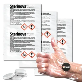 LevinQ 18 x Puritabs Maxi Value Pack Sterinova Tablets for Water Rowing Machine for One Waterrower + LevinQ Gloves, Extra Concentrated, Against Algae, Water Purification Tablets