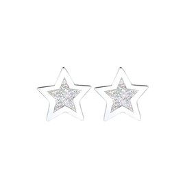 Elli Women's 925 Sterling Silver Astro Star Grey Enamel Earrings