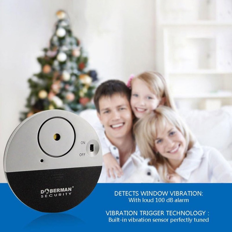 WER Ultra-Thin Window Alarm with Loud 100dB Alarm and Vibration