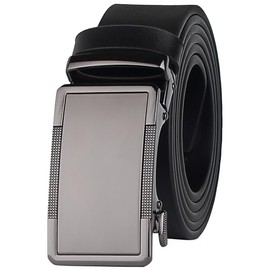 RAK Men's Ratchet Belt Cow Hide Leather Zinc Alloyed Buckle 35mm Customizable Fit Dress Pants Casual Jeans Elegant Gift Box (C-0001-BLACK,120)