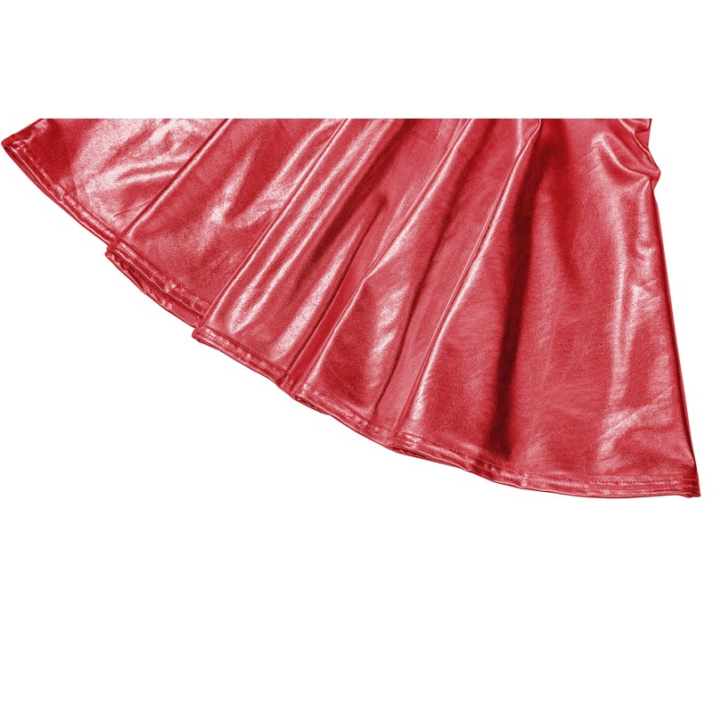 EXCHIC - Minifalda elástica para Mujer con Aspecto húmedo metálico