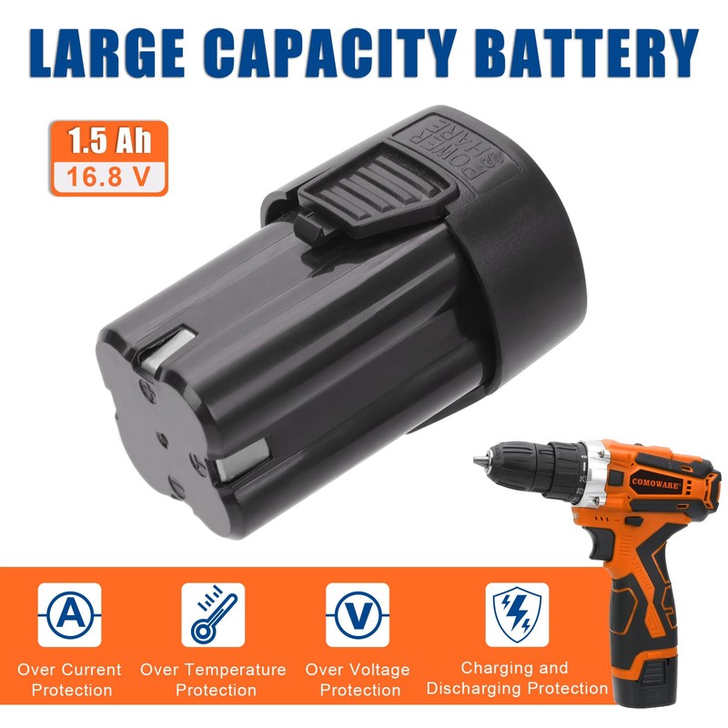 COMOWARE 16.8V Cordless Drill Set Combo Kit, 153 Pcs Tool