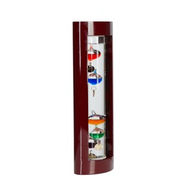 Wooden Frame Galileo Thermometer with 5 Colored Balls from 64ºF to 80ºF Glass Galileo Thermometer Gorgeous Gift for Family or Friends Present Home, Office Indoor and Outdoor Décor