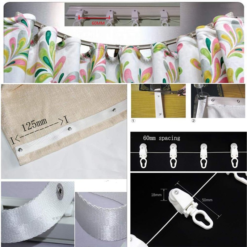 Ripple Fold Wave Curved Pole Bay Window Bendable Curtain Track