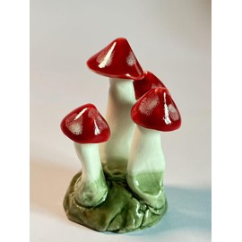 Handmade Ceramic Mushroom Home Decor Modern Style Figurine Decorative Ornaments for Garden, Living Room, Bedroom, Office Desktop, Cabinets