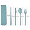 Camping Utensil Set, Reusable Utensils Set with Case, Plastic Cutlery