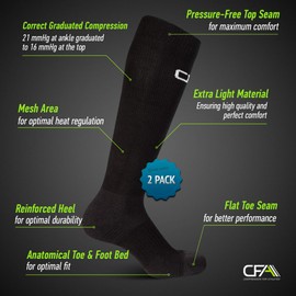 High Quality Bamboo Compression Socks for Men and Women, Superior Wearing Comfort, Flat Toe Seams, Reduce the Risk of Swollen, Painful and Tired Legs. Made in EU, multicolour, m