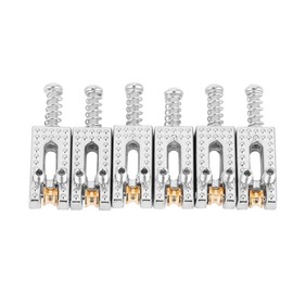6PCS Guitar Saddles with Roller Bridge Guitar Repair Parts, Adjustable Height 5-14mm for DIY Guitar Accessories (Silver)