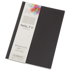 NOLTY Notebook, A5 Log Type, 3.5mm Grid, 176 Pages, Made in Japan, Black, NTBNT1201