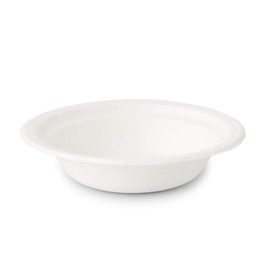 BIOZOYG Disposable Bowls Pack of 100 400 ml Diameter 18 cm White - Soup Plates Made of Sugar Cane Party Tableware Disposable Plates Soup Bowls - Bowl Pasta Plates, Deep Plates Stable