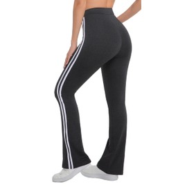 Sunvalix Flare Leggings for Women with Tummy Control, High Waisted Bootcut Wide Leg Yoga Workout Gym Pants,Black,Medium