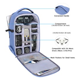 MOSISO Camera Backpack, DSLR/SLR/Mirrorless Photography Camera Bag 15-16 inch Waterproof Hardshell Case with Tripod Holder&Laptop Compartment Compatible with Canon/Nikon/Sony, Slate Blue