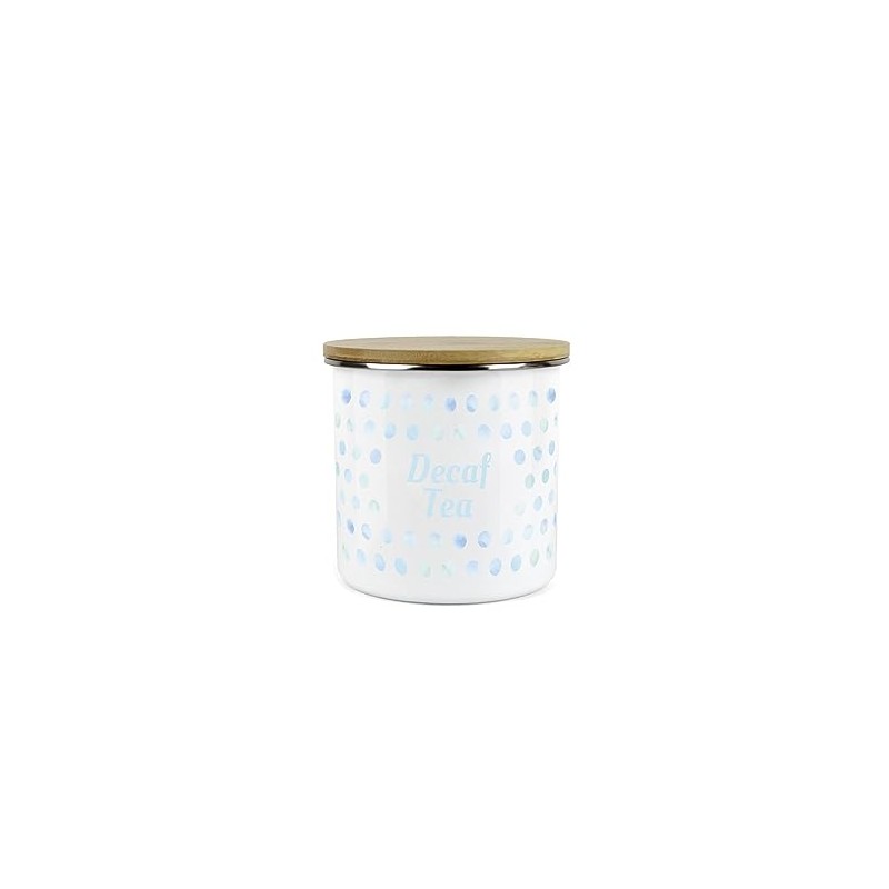 Purely Home Aqua Blue Polka Dots Decaf Tea Storage Canister