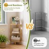 Atoping 3 Tier Bamboo Corner Shelf, Storage Stand with Adjustable