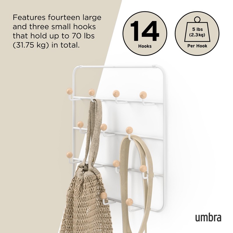 Umbra Estique Over The Door Coat Rack & Multi-Use Organizer,