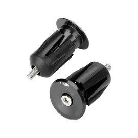 1 Pair Bike Handlebar End Caps, Aluminum Alloy Bike Handlebar Handle Grip Bar End Plug Parts Road Bike Parts(Black)