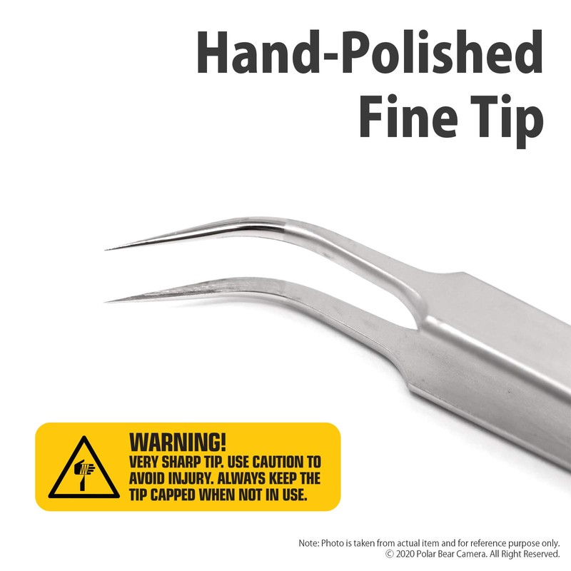Extra Fine Tip Stainless Steel Tweezers (157mm/0.18mm/Curved) Made in England