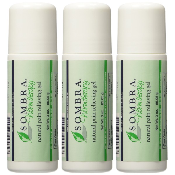 Sombra Warm Pain Relief Gel- 3 oz. Roll-on - Money Saving 3 pack