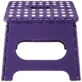 Folding Step Stool - 11" Hight - The Lightweight Step Stool is Sturdy Enough to Support Adults and Safe Enough for Kids. Opens Easy with One Flip. Great for Kitchen, Bathroom, Bedroom (Purple)