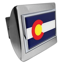 Elektroplate Colorado State Flag All Metal Chrome Hitch Cover for Trucks and SUVs | Fits Standard 2" Trailer Hitch Receivers | Premium Weatherproof
