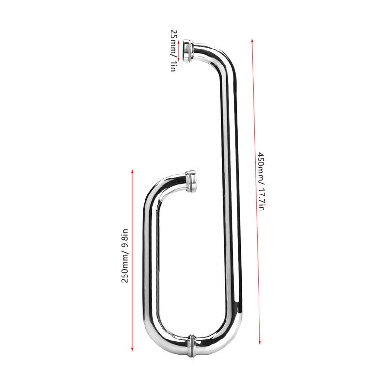Stainless Steel Shower Door Handle Bathroom Glass Door Handle Shower