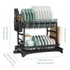 AIDERLY 2 Tier Dish Drainer Rack with Drip Tray Cutlery