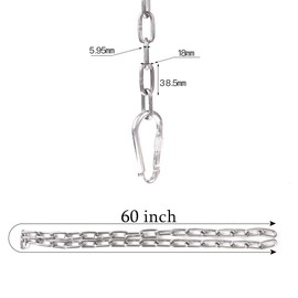 Ymeibe Set of 2 Swing Chains 1/5" x 60'' Stainless Steel with 4 Free Threaded Quick Links Anti-Rust Iron Link Chains for Playground Kids Support 660 Lb Swing Set Accessories and Replacement
