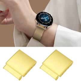 EMSea 2PCS 18MM Watch Strap Bracelet Extender Extend Straps Bands Clasp Extension Link Brushed Steel Extra Additional Adjustment Repair Accessory For Watchmaker,GOLD