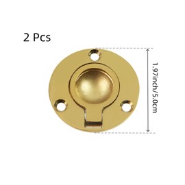 Oedema 2 Pcs Round Pocket Door Pull Stainless Steel Ring Drawer Handle Flush Mount Lifting Ring Boat Buckle Pull Handles with Screws for Cabinet Drawers Cupboard Dresser, Gold