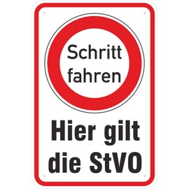 'Metal "You're Here Is German Road Traffic Regulations Step Sign or Sticker Combination of 3 mm thick/PVC Film