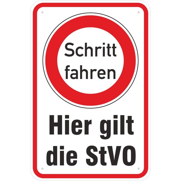 'Metal "You're Here Is German Road Traffic Regulations Step Sign