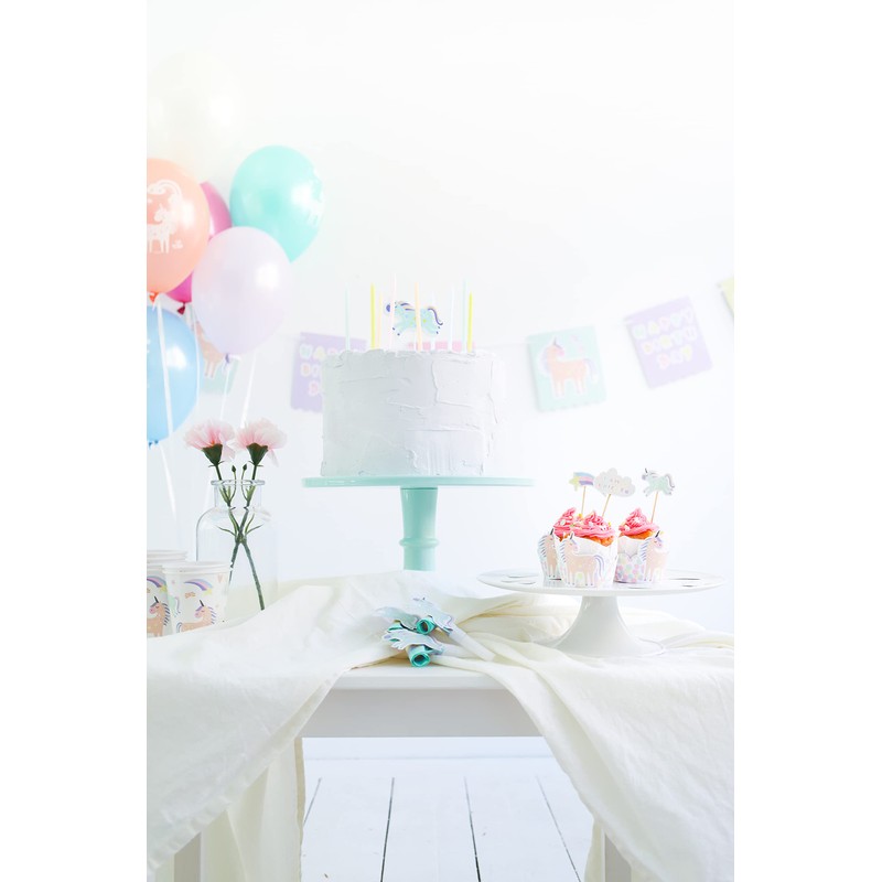 Folat 68303 Cupcake Deko-Set Unicorns & Rainbows-12-teilig, Mehrfarben
