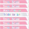 TxscOxwP1 7 Pieces Bachelorette Sashes Set - White Glitter Leather