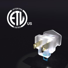 2 Prong to 3 Prong Adapter, 4 Pack Turn Any 2 Prong Outlet into A 3 Prong Outlet with Outlet Adapter Converter, Clear, ETL Listed