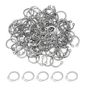 PATIKIL 15.5mm OD External Retaining Rings, 100 Pcs C-Clip Retaining Shaft Snap Rings 304 Stainless Steel External Circlip for Automobile Valve Equipment Bearings