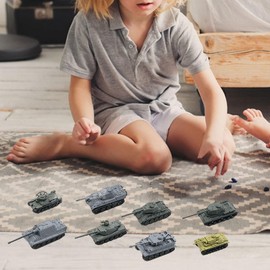 F Fityle 8Pcs DIY 1/144 Tank Model Toy Collection for Children High Simulation Multipurpose Decoration Accessories Assembly Model