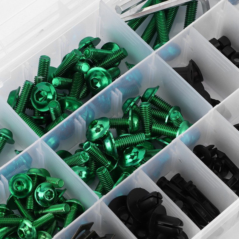 Universal Motorcycle Fasteners Kit Fairing Bolt Box Clamping Screws Nuts