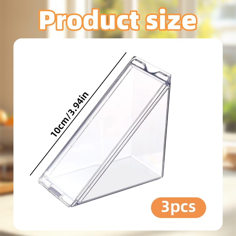 DYUEE Triangle Sandwich Box Reusable, 3 PCS Washable Sandwich Container,