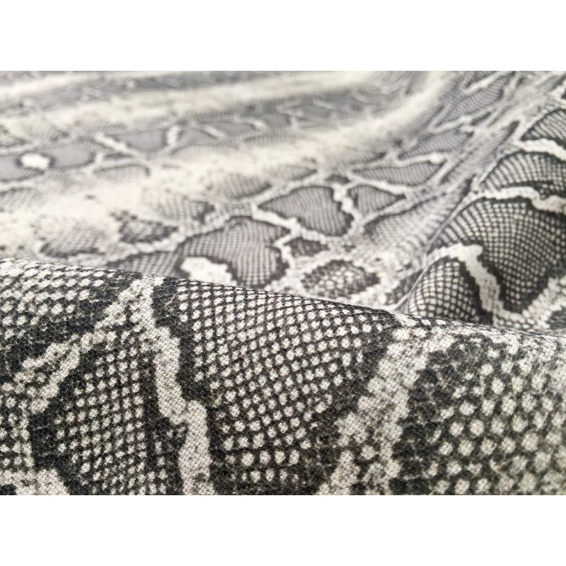 Grey Snake Skin Fabric Snakeskin Digital Animal Print Cotton Material
