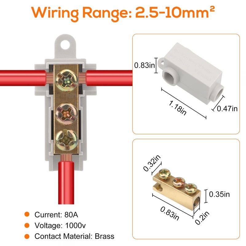 Linkstyle 10PCS 6 AWG Gauge T-Type Wire Connector Nut Kit,
