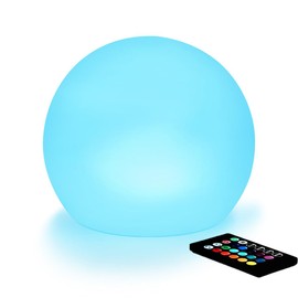 10-Inch LED Ball Light, Rechargeable Dimmable LED Glowing Orb Light w/Remote, 16 RGB Color Changing Globe Floor Lamp, Indoor/Outdoor Waterproof Mood Lamp for Home Lawn Party Pool Decor