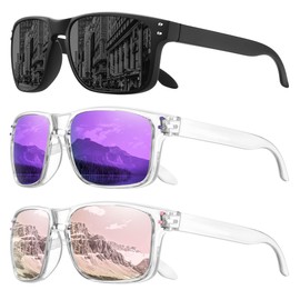 MEETSUN Polarized Sunglasses for Men Women Sports Driving Fishing Glasses UV400 Protection 3Pack-Black+Pink+Purple