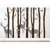 Birch Tree Branches Forest Birds Winter Deer Silhouette Wall Decal