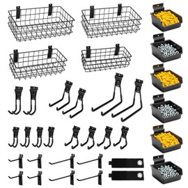 Dmprosel 34PCS Slatwall Accessories Set: Baskets, Hooks Set, Screw Bins