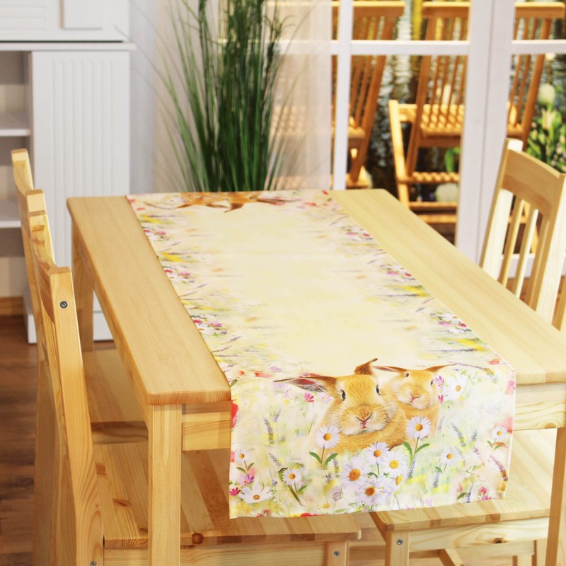Kamaca Rabbits in Flower Meadow Series High-Quality Print Motif with