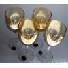 Cristalleria F.lli Fumo ITALY Amber Gold Wine Glass hand made