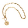 AEEVA Chunky Gold Coin Necklace for Women Silver and Gold